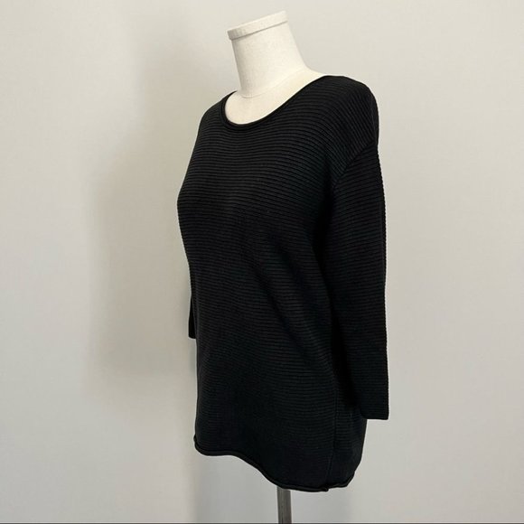 Aritzia Wilfred Black Blanchard Sweater Ribbed Knit Silk Cotton Cashmere Blend - Picture 11 of 15